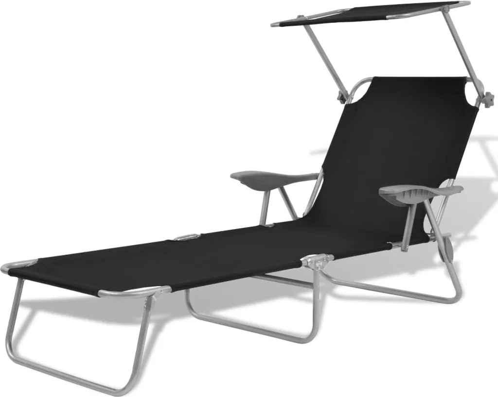 Lettino Prendisole con Tettuccio | Nero Acciaio Living Store
