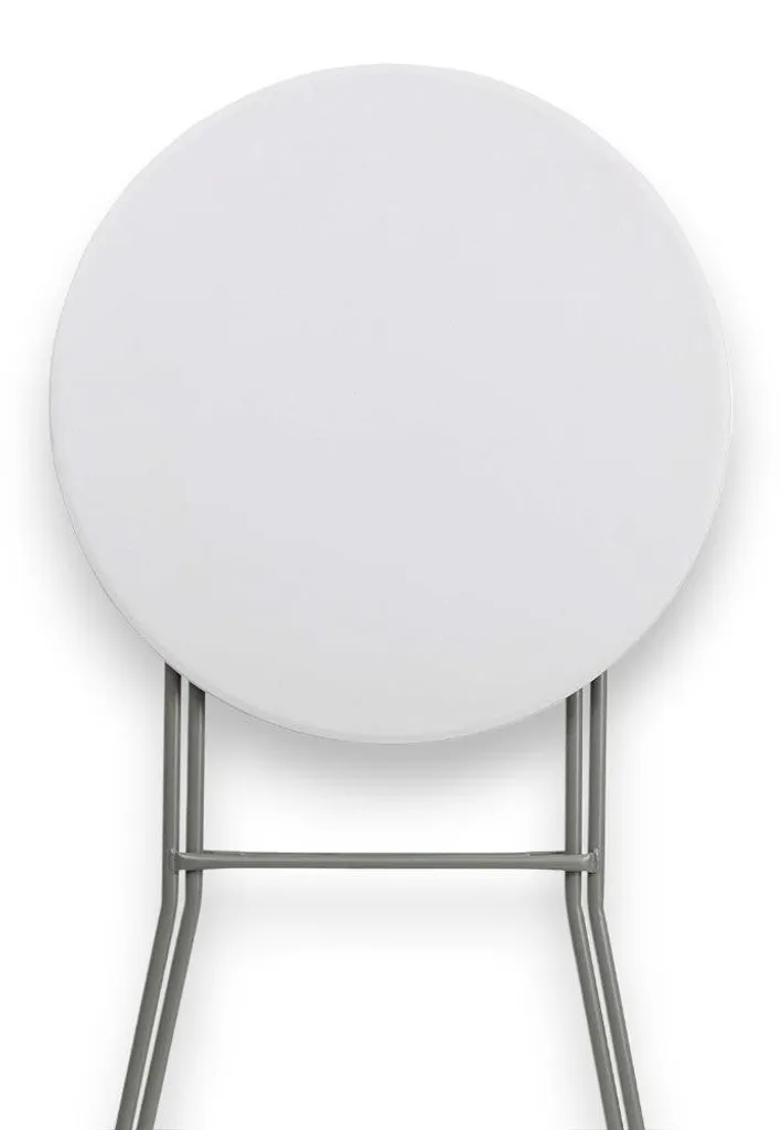 Table de bar pliante Ø80 cm avec structure robuste en aluminium blanc - 3
