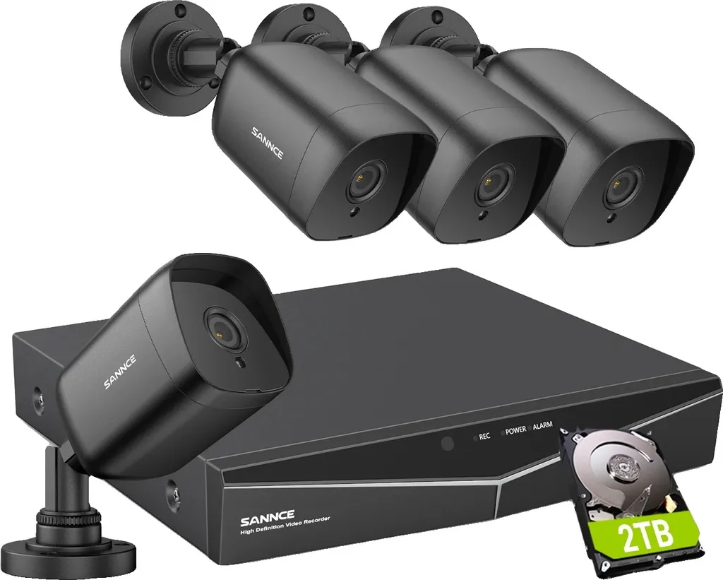 Système de Caméra de Sécurité 5MP Sannce, Enregistreur 4 To Haute Capacité
