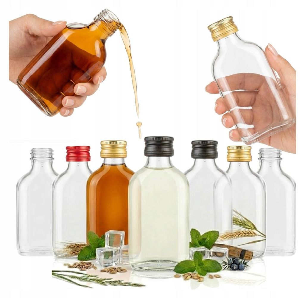 50 glazen flessen, flesjes van 100 ml + likeurstop, cadeau Productafbeelding 