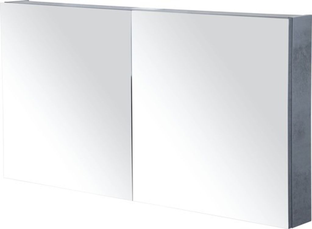 Spiegelschrank Sanox 120 x 13 x 65 cm beton anthrazit 2-türig