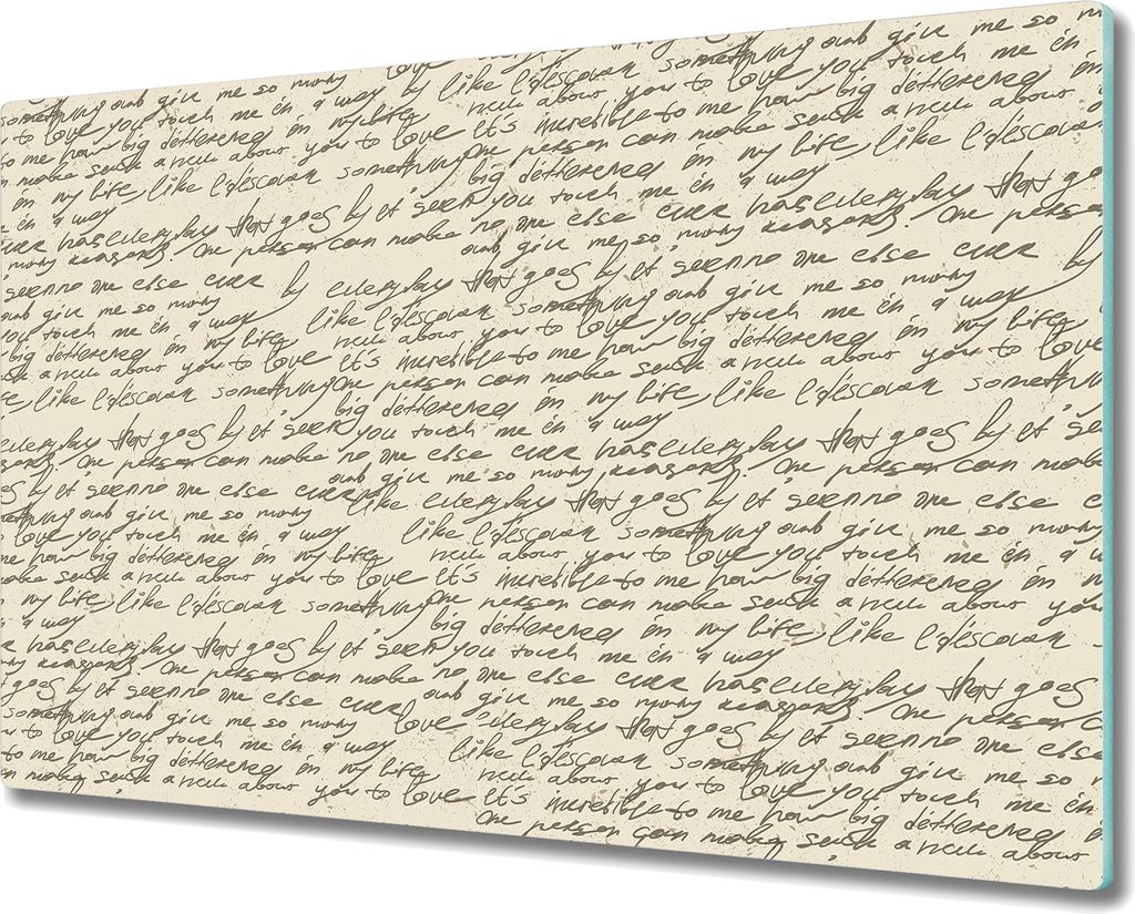 Glas-Herdabdeckplatte Glaskeramikkochfeld-Abdeckung Spritzschutz - 80x52 cm - Vintage Handschrift