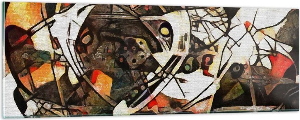 Bilder auf glas - Abstraktion modern - 90x30cm - Glasbilder - Wandbilder - Kunstdruck - zum Aufhängen bereit - Wanddekoration aus Glas - Glas Bild...