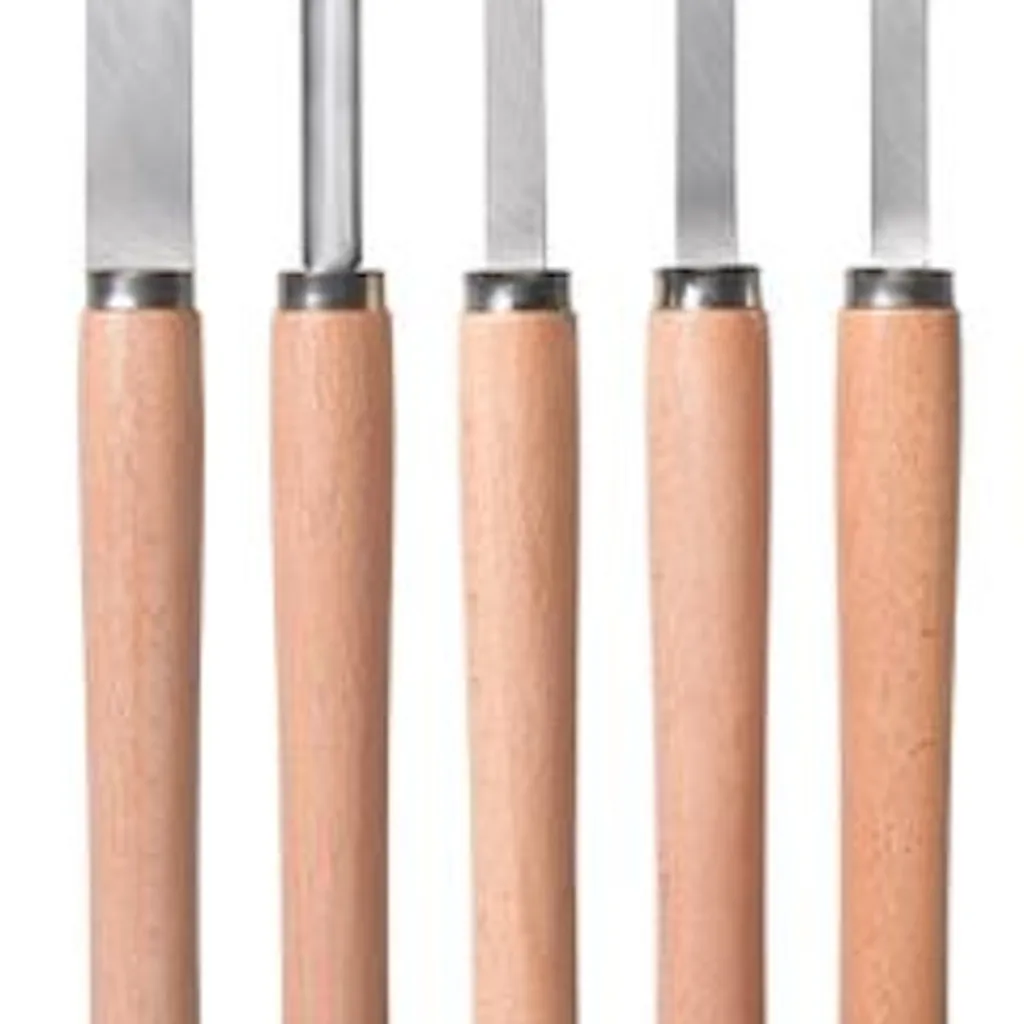 Set de 5 Outils pour Tours à Bois kwb avec Manches en Bois Ergonomiques