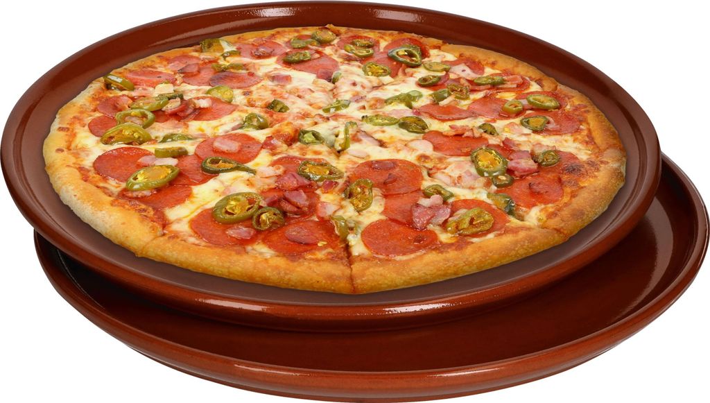 Pizzateller Tonware 2er Set 2,5xØ32cm Mediterran Glasiert Produktbild 