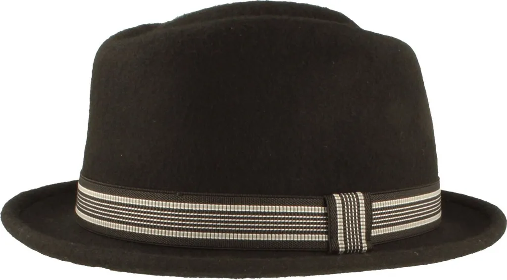 Hut-Breiter Diamond Hat: Cappello Feltro Lana con Fascia Rigata