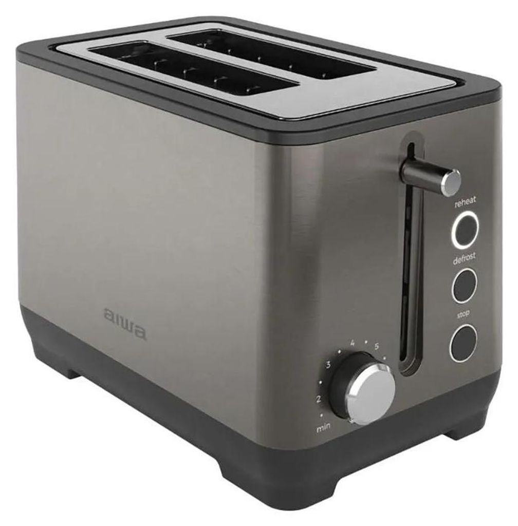 AIWA ABT-1000 Toaster, 2 Scheiben, 1000 W, 7 Bräunungsstufen, Auftauen und Aufwärmen