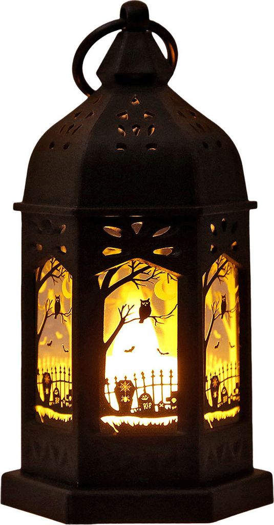 Halloween-Kerzenlaternen-Dekoration, batteriebetrieben, Mini-Schlossflamme, LED-Licht, rauchfreie, flackernde Kerzenlampe für Halloween-Dekor