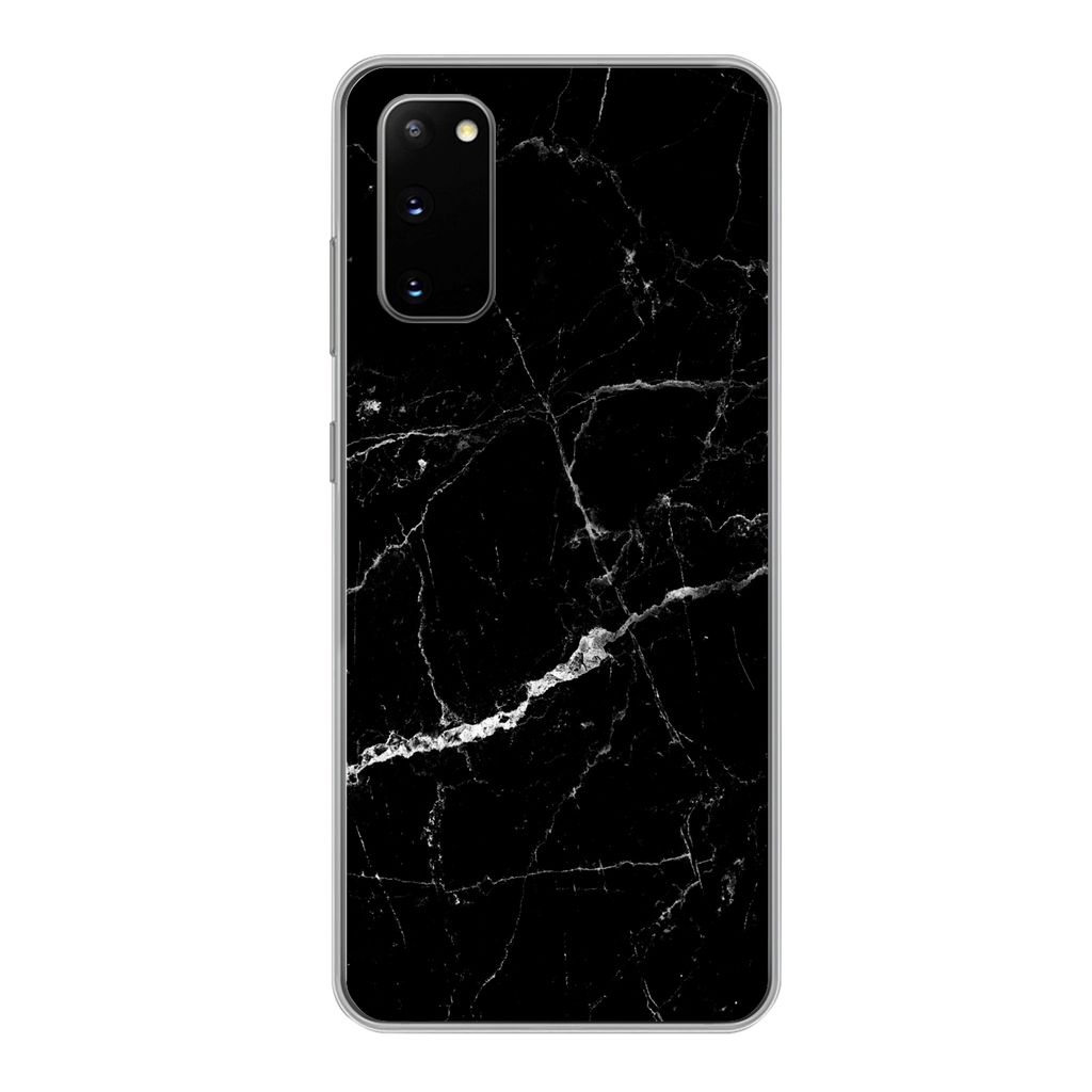 MuchoWow Handyhülle Schutzhülle Hülle für Samsung Galaxy S20 Marmor - Schwarz - Marmoroptik - Weiß - Luxus - Stein Silikon Softcase Handy H...