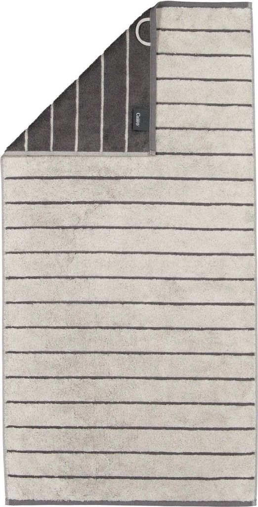 Handtuch - 50 x 100 cm - Platinfarben - Grau - Baumwolle - Streifen