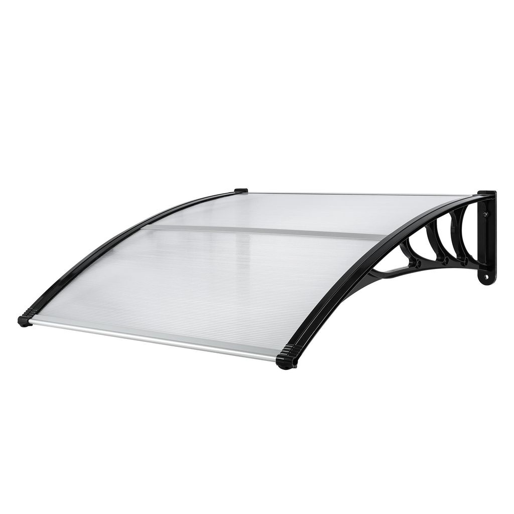 Haustürvordach Überdachung Haustür aus Aluminium und Polycarbonat Haustürdach Vordach Haustür Türdach Pultbogenvordach Pultvordach 120 x 80cm