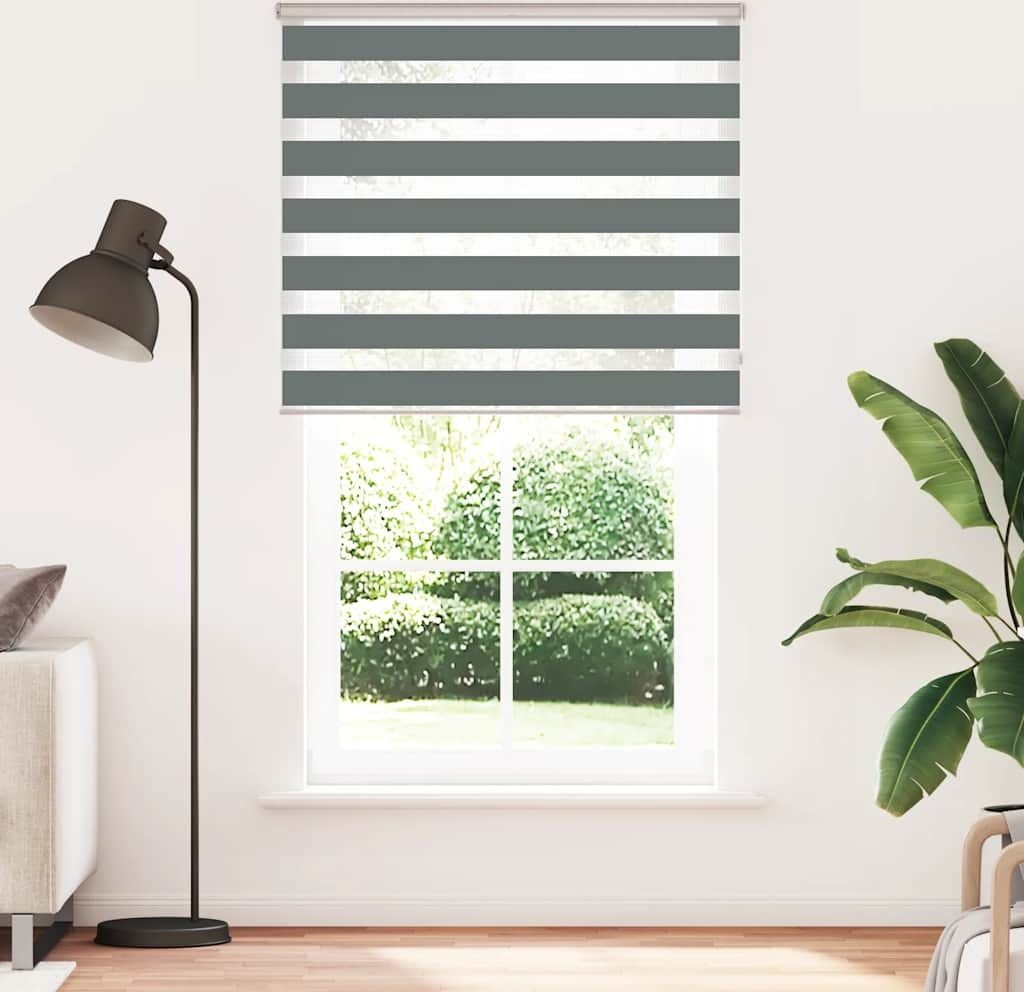 "WINTER SALE" Doppelrollo Dunkelgrau 125x230 cm Stoffbreite 120,9 cm Polyester - Rollos NEU3003405