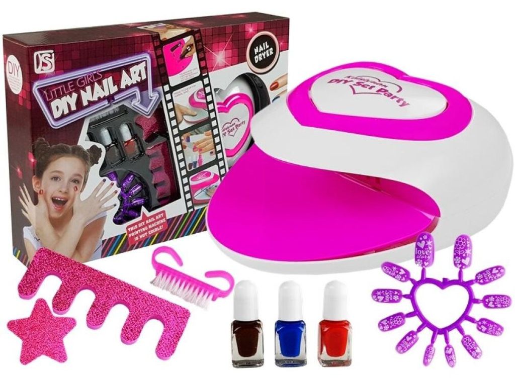 Lean Toys Kinder Nagellack Set + Nagellampe