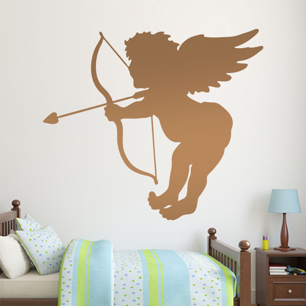 KIWISTAR Liebesengel - Baby Liebe Bogen Pfeil Wandtattoo in 6 Größen - Wandaufkleber Wall Sticker - Dekoration, Küche, Wohnzimmer, Schlafzimmer,...