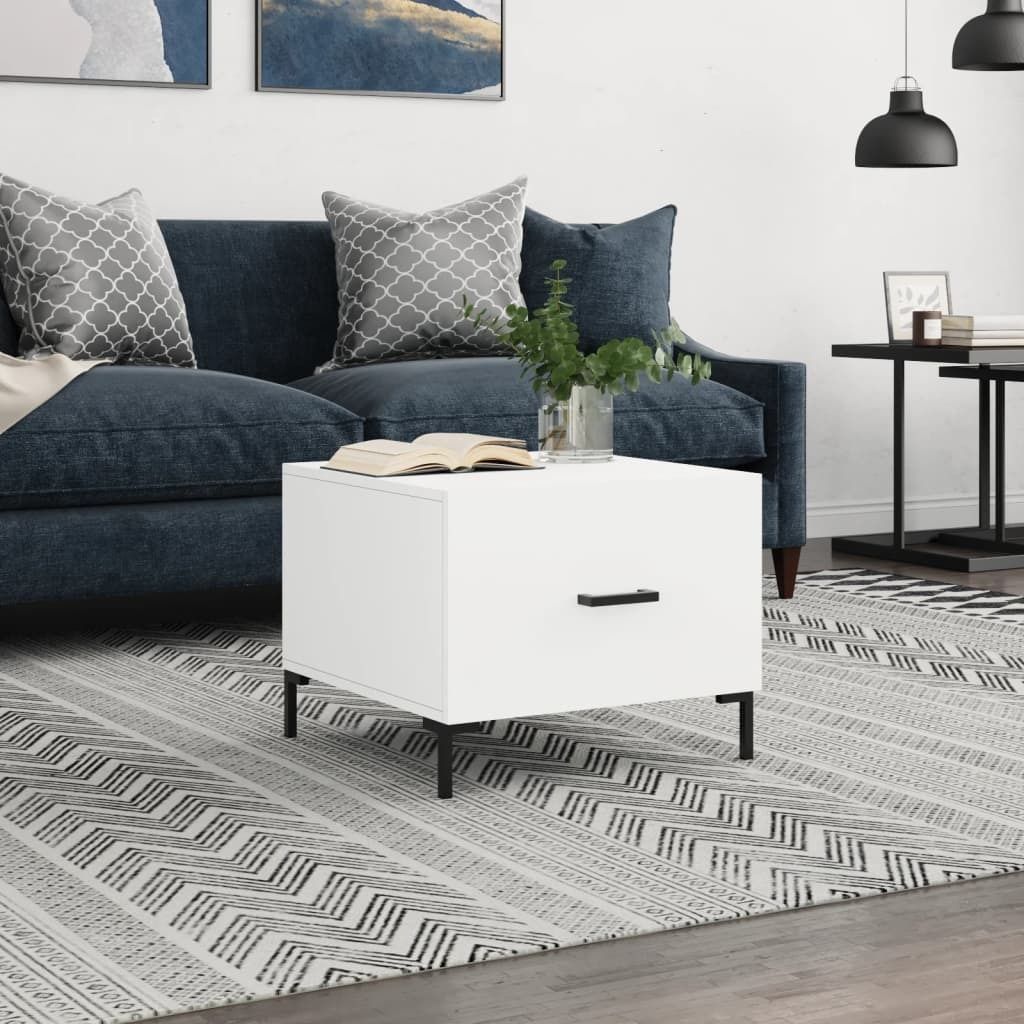Maison Exclusive - Couchtisch Weiß 50x50x40 cm Holzwerkstoff