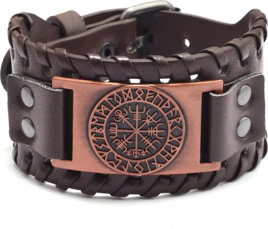 Stylisches Armband Roderik aus Eko-Leder – Braun für Herren KP33404