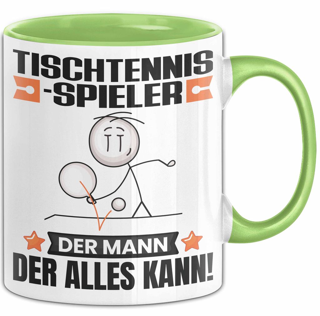 Tischtennisspieler Tasse Geschenk für Tischtennisspieler Der Mann Der Alles Kann Geschenkidee zum Geburtstag (Grün)