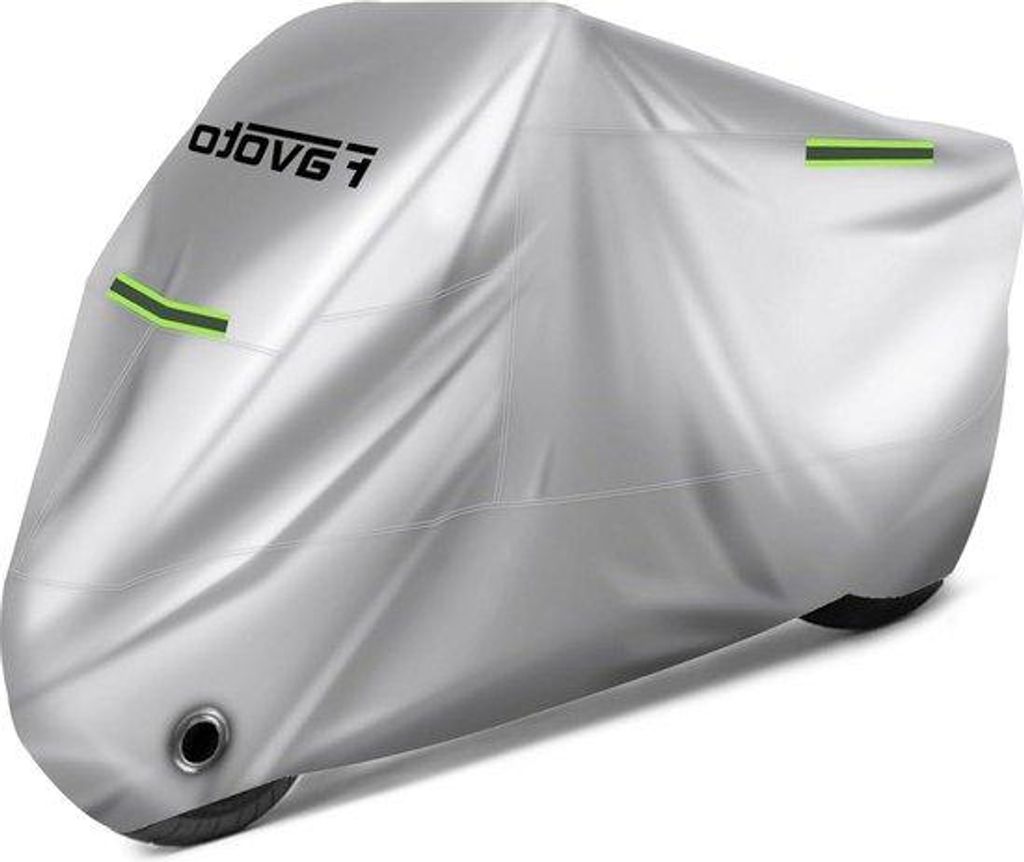 Favoto Verbesserte Version Motorradabdeckung Motorrad Abdeckplane Outdoor Silber Motorcycle Cover Größe XXXL-265 x 105 x 125 cm Schützt vor UV R...