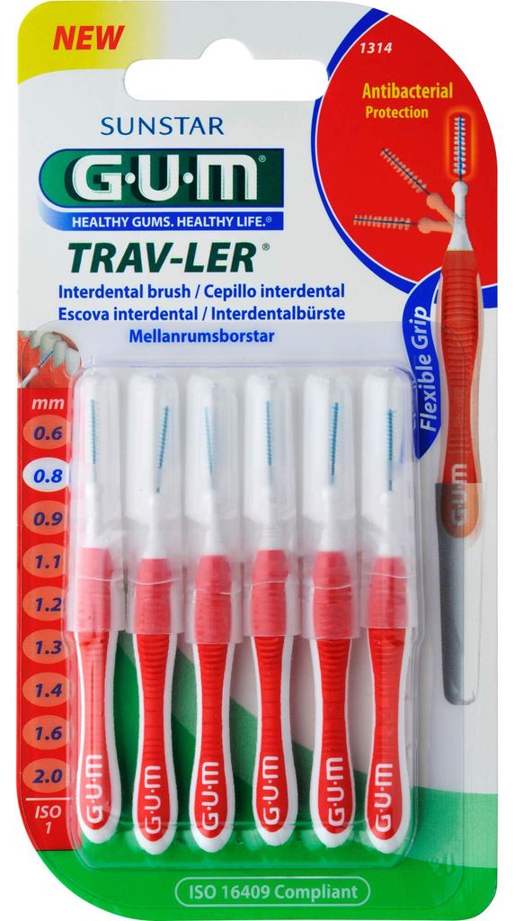 GUM TRAV-LER červená sviečka 0,8 mm antibakteriálne Obrázok produktu 