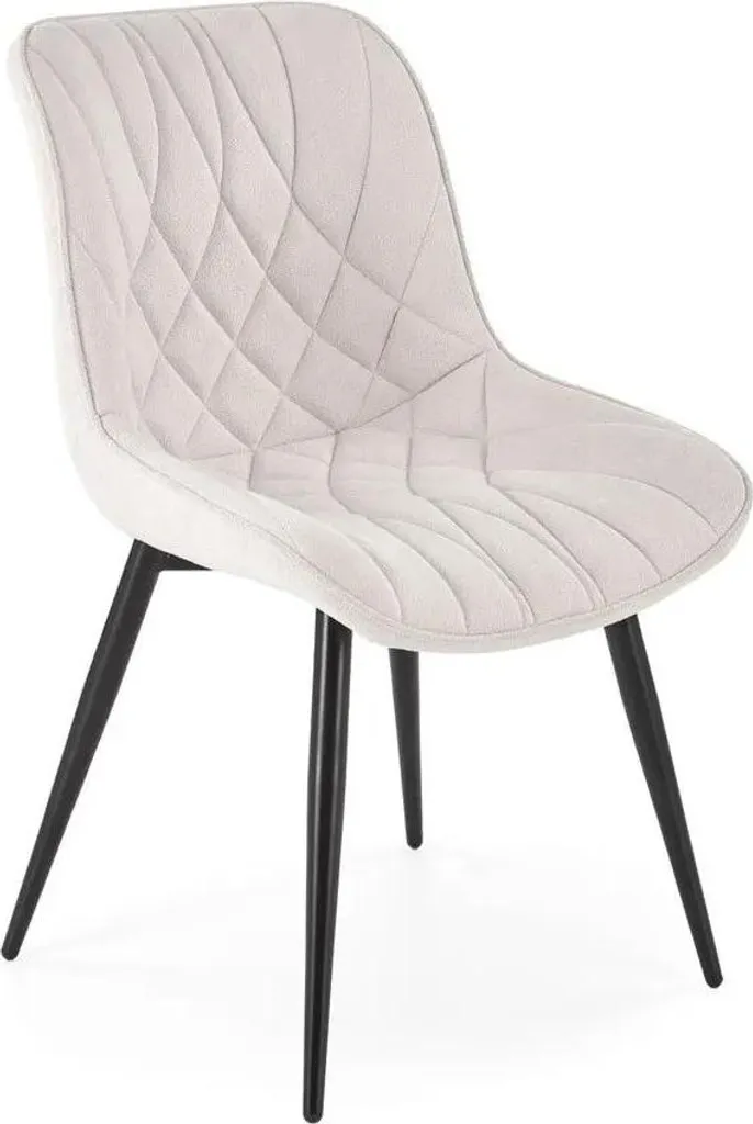 Chaise de salle à manger tapissée K567 crème au design contemporain