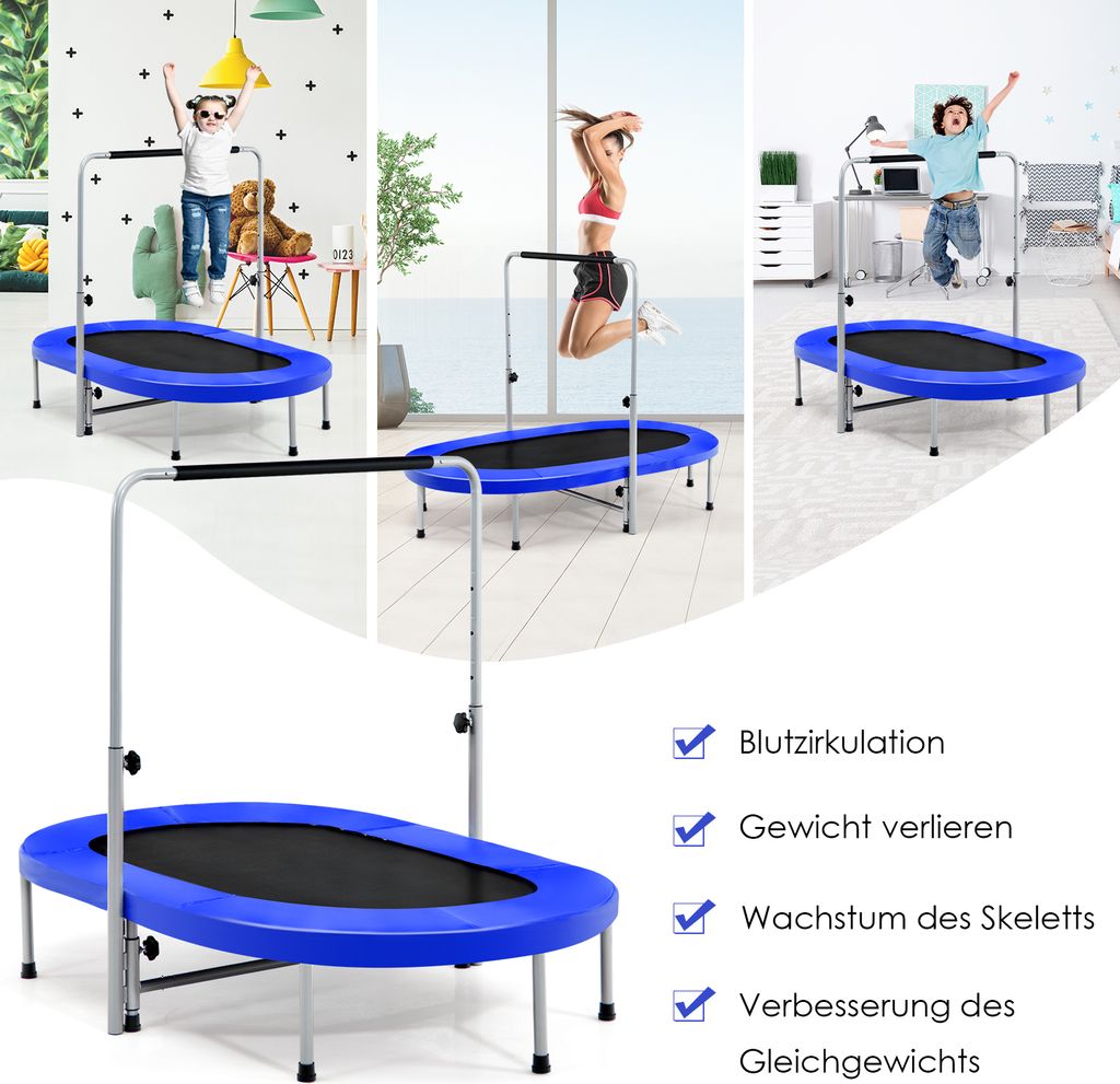 COSTWAY trampolína pre 2 osoby s výškovo nastaviteľnou Obrázok produktu 4