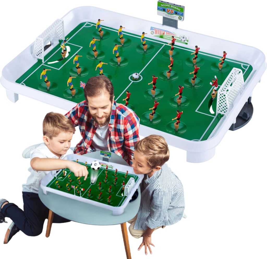 Outtec Tischfußball auf federn XXL, Fußballspiel, Fußballspielzeug, Fußballspieler, Kickertisch - 50 x 36 cm - für Kinder und Erwachsene - S...