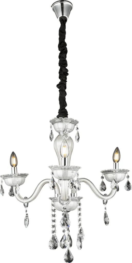 Suspension lustre blanc avec cristaux pour salon ou salle à manger