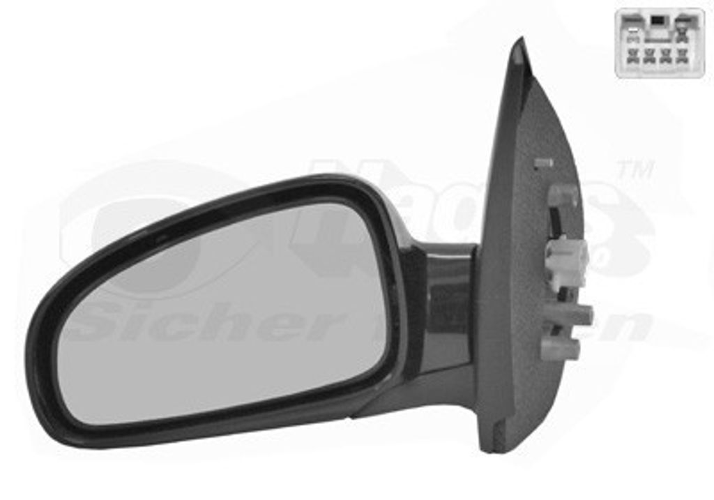 VAN WEZEL 8115807 Außenspiegel Seitenspiegel Links für CHEVROLET Aveo / Kalos Schrägheck (T250, T255) Konvex Beheizt