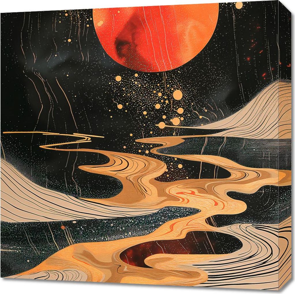 Bild 60x60cm Planetarischer Tanz