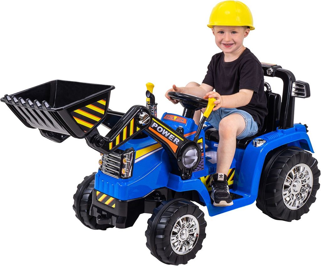 Super Bulldog Traktor Frontlader 12V Kinderfahrzeug Trecker elektrisch Bagger 