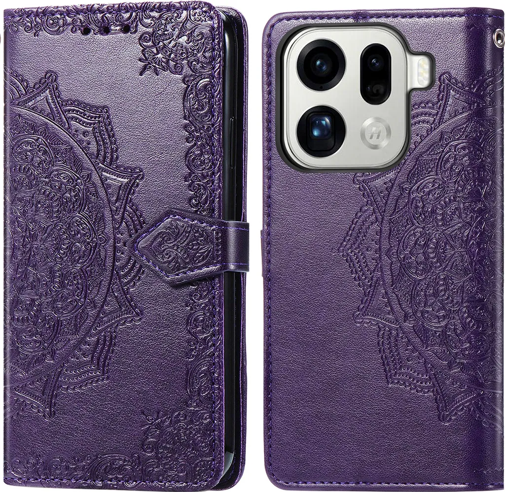 Cover Libro Oppo Find X9 Pro iMoshion Mandala Viola - Design Esclusivo