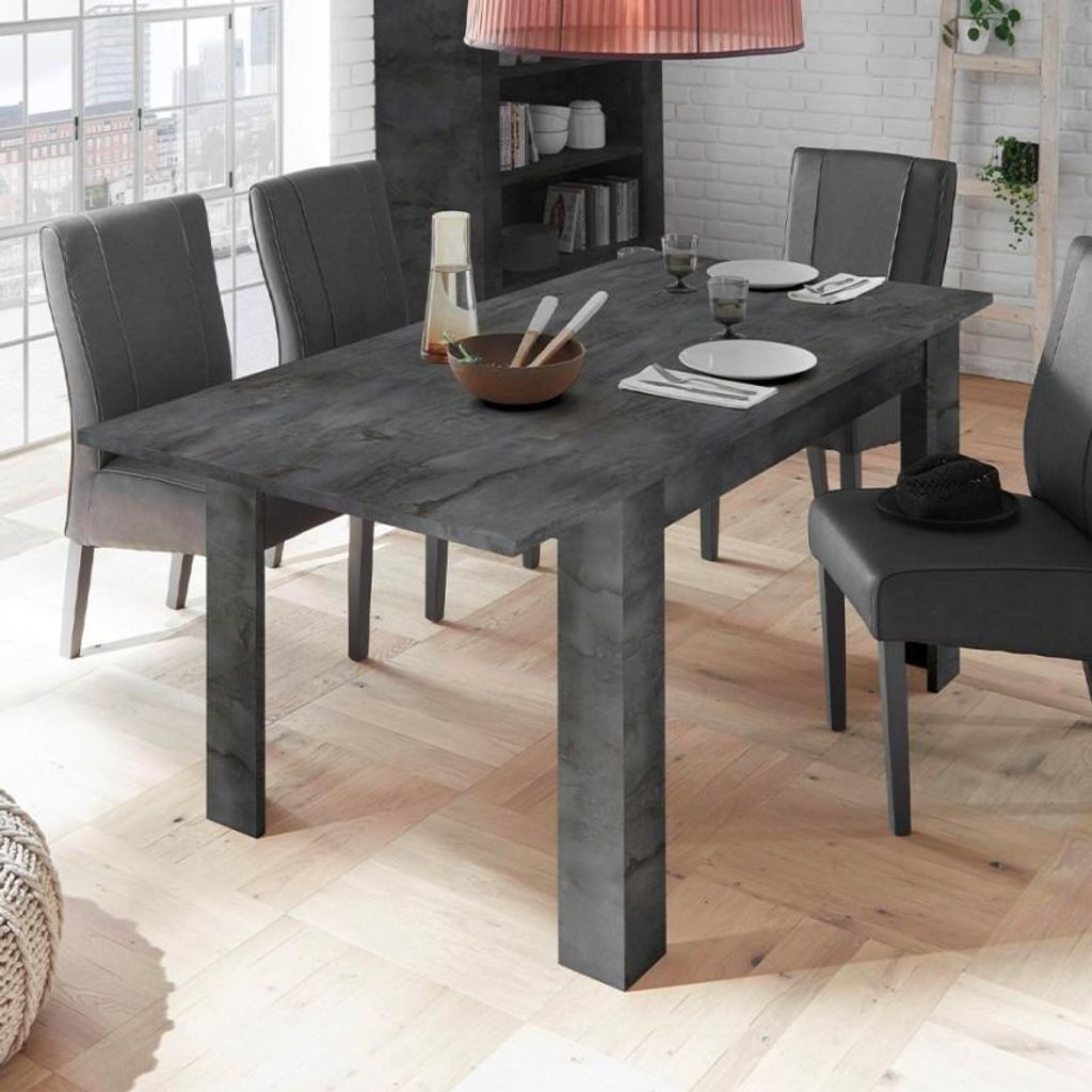 Moderner ausziehbarer Tisch 90x137-185cm schwarzes Holz Diogo Urbino