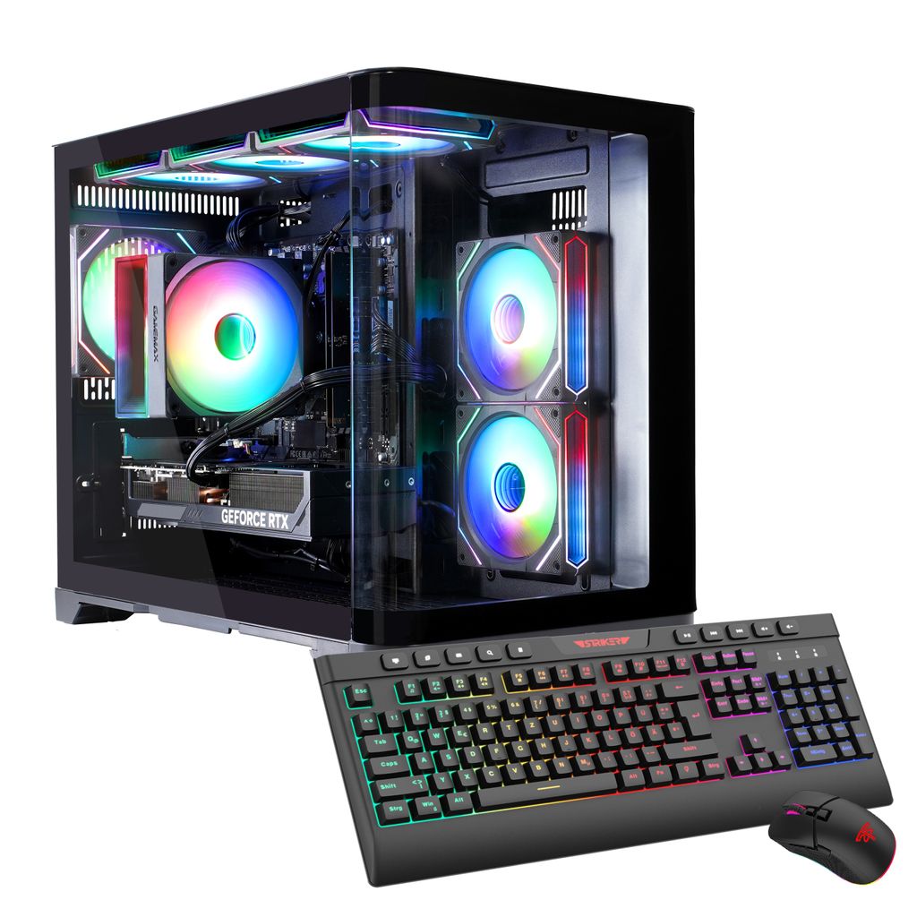 GAMEMAX Gaming-PC HYPE-M BK 7521 Ryzen 7 9700X 32GB DDR5 RAM 1TB SSD RTX 5070Ti Windows 11