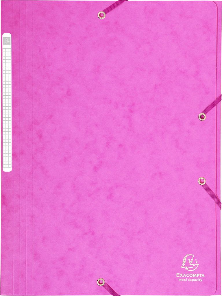 Exacompta 25x Sammelmappe + Gummizug 3 Klappen Karton 425g A4 MAXI Rosa 17108H
