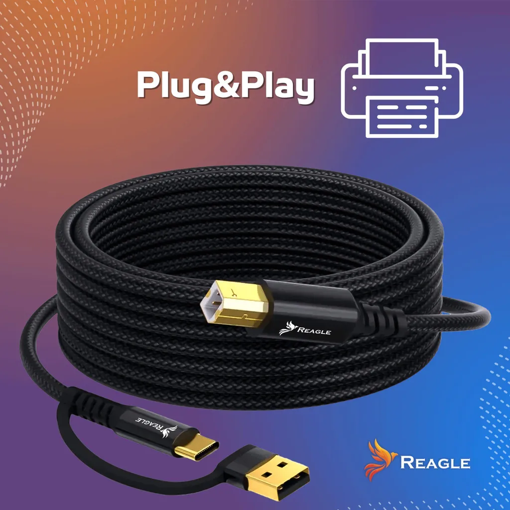 Brother Hl 1110 Cavo USB Per Stampanti Brother - Compatibile Con MFC-9010CN, MFC-7340, MFC-7360N E Altri Modelli Cavo Brother Per Multifunzione MFC Serie 7000-9000