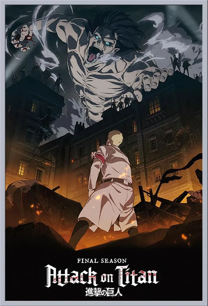 Affiche SnK Saison 4 Cadre Argenté Shinsuke avec Vitre Acrylique Durable