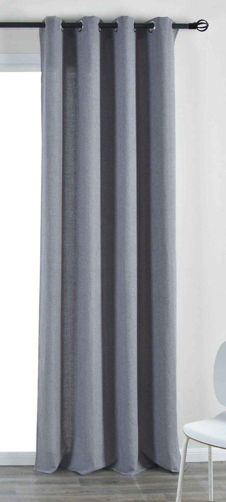 Vorhang Ösen »Essen« HxB 245x145 Dunkelgrau Cationic Produktbild 