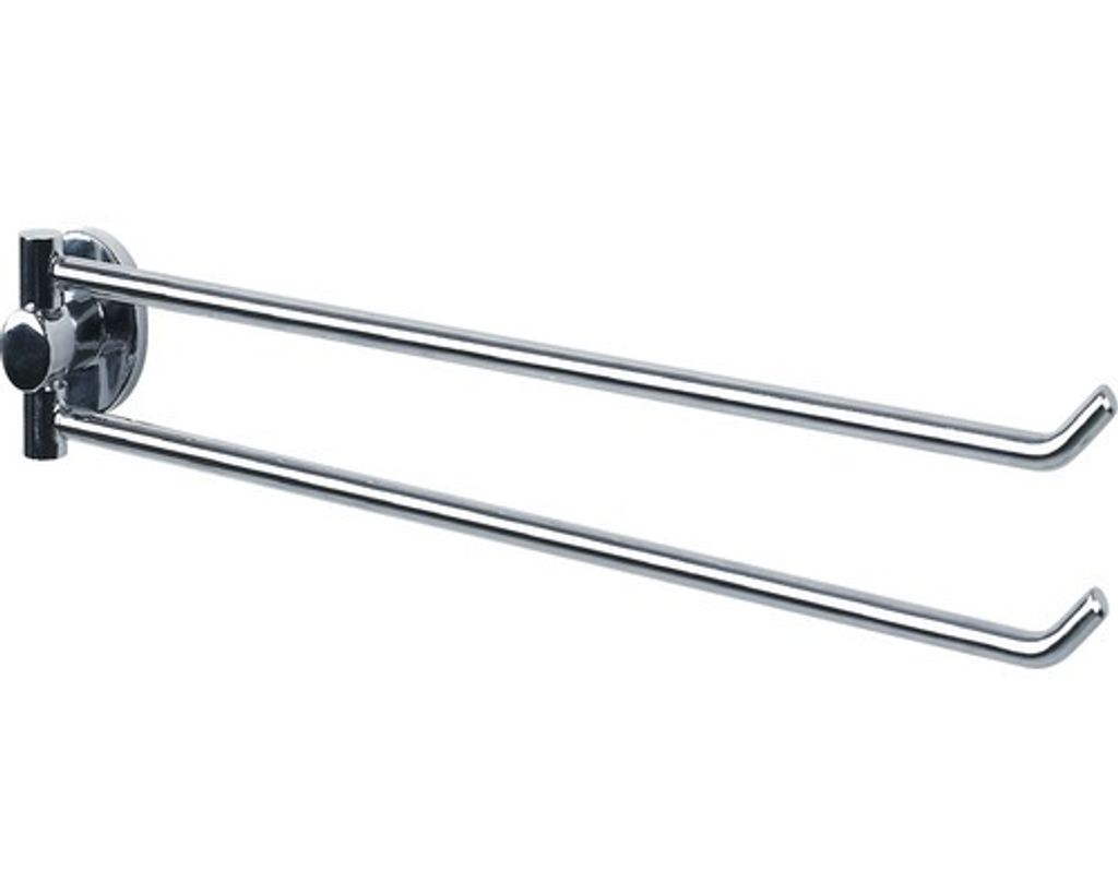 Spirella Handtuchstange Schwenkbar Handtuchhalter Badezimmer mit 2 Armen Edelstahl 35cm zum Schrauben und Kleben
