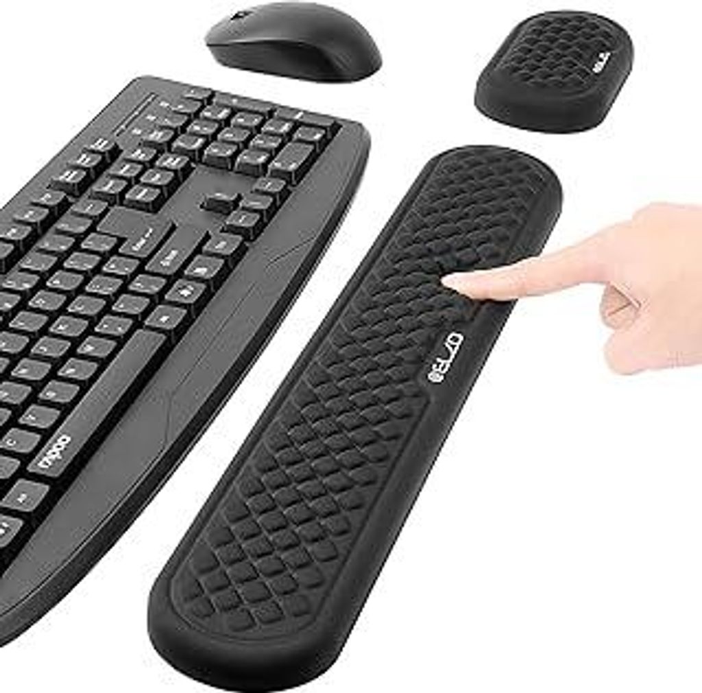 ELZO Handgelenkauflage für Tastatur und Maus, Ergonomisches Wrist Rest Memory Foam Handgelenkstützen Set, für Büro, Computer, Laptop, rutschfes...