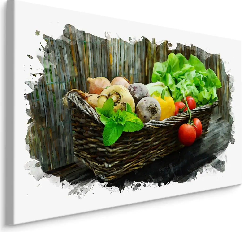 Carta da Parati su Tela XXL 100x70 cm Stampa Verdure e Pomodori Cucina
