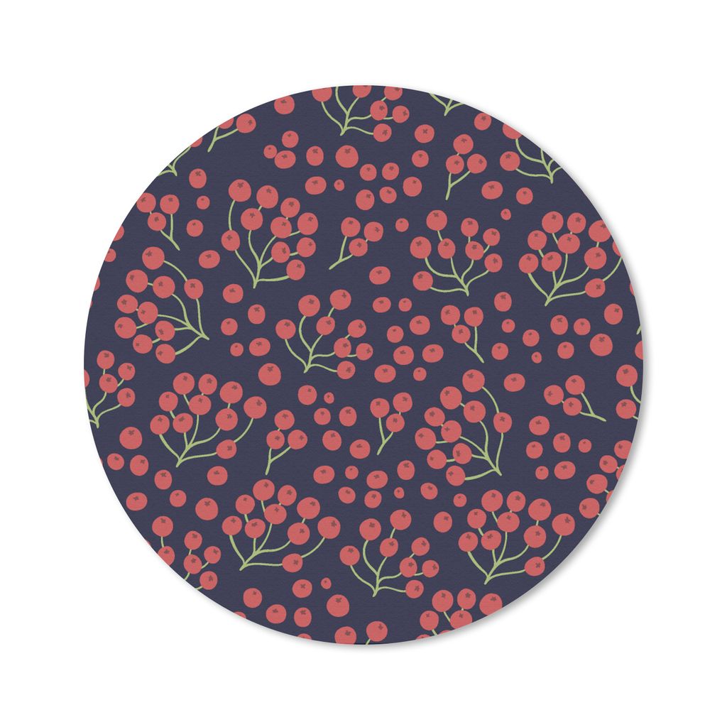 MuchoWow Mauspad Mousepad Muster - Beeren - Rot 20x20 cm - Mousepads - Maus Mat - Pad - Mausunterlage - Schreibtischmatte
