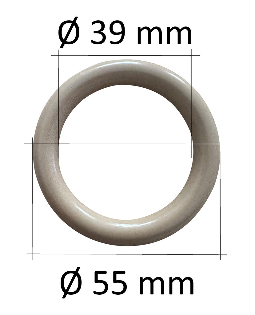 rewagi Gardinenringe für Gardinenstange – Beige – Ø innen 39 mm / außen 55 mm – für Überklipshaken Ø 10 mm – 100 Stück – Germany