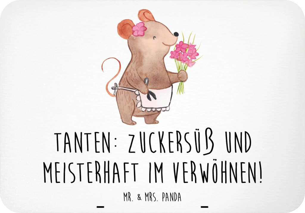 Mr. & Mrs. Panda Kühlschrankmagnet Tante Zuckersüß - Weiß - Geschenk, Liebe, Notizhalter, magnet, Verwandtschaft, Familie, Handarbeit, Jubiläe...