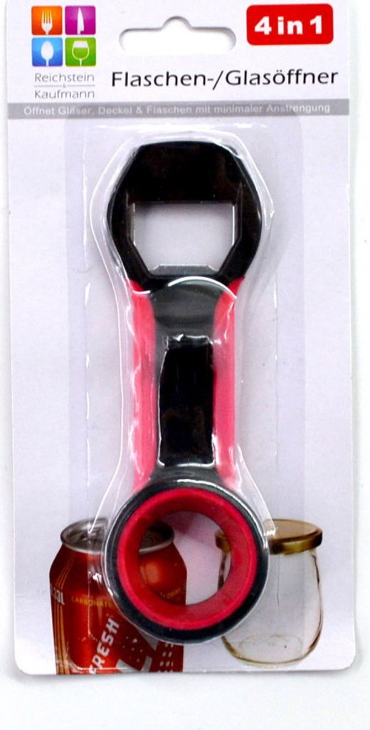 Universal Glas und Flaschenöffner 4in1