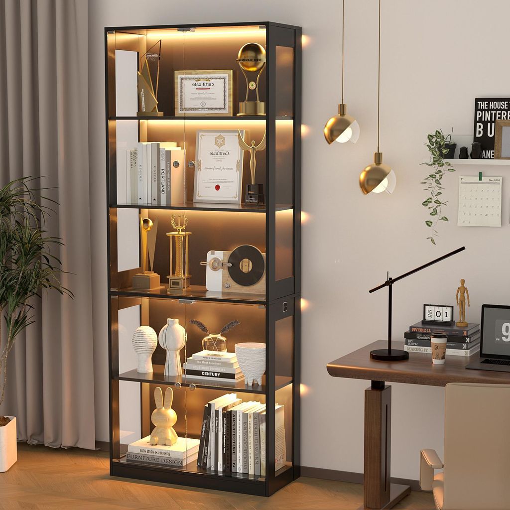 VOWNER Glasvitrine mit 3-Farben-LED - Automatische Produktbild 