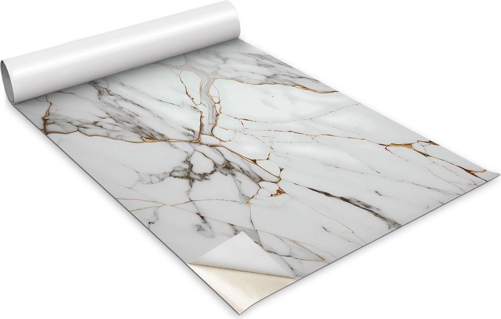 Selbstklebende Möbelfolie - Dekorationsfolie - Tischmöbel - Zuschneidbar - Modischer Heller Marmor - 100 x 50 cm