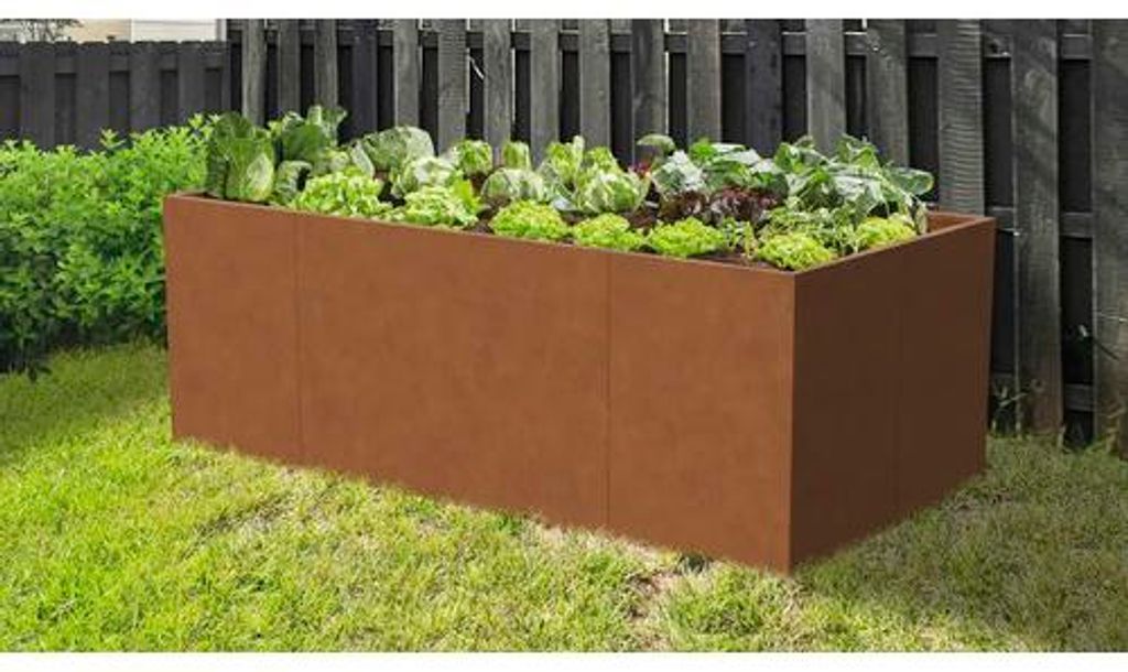 Hochbeet klassisch floraworld 100 x 200 x 70 cm Cortenstahl