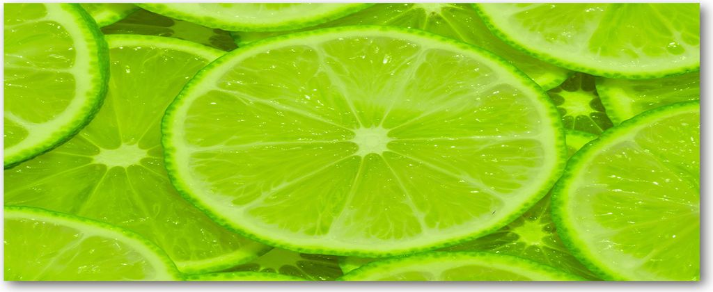 Tulup Küchenrückwand Spritzschutz aus Glas -125x50 -Spritzschutz auf gehärtetes Glas Deko Essen & Getränke Limetten