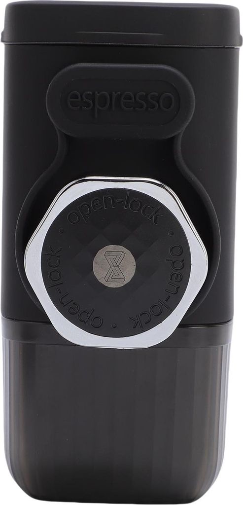 Tragbare Kaffeemaschine Kompatibel mit gemahlenen Kaffeekapseln Manuell betriebene kleine handgeführte Kaffeemaschine für Reisen Camping Schwarz