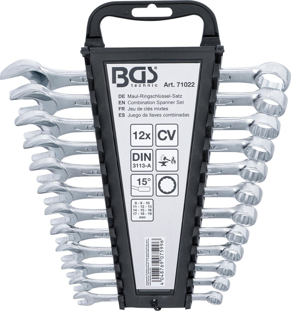 BGS Jeu de clés mixtes SW 8 - 19 mm 12 pces - 71022 Image du produit 